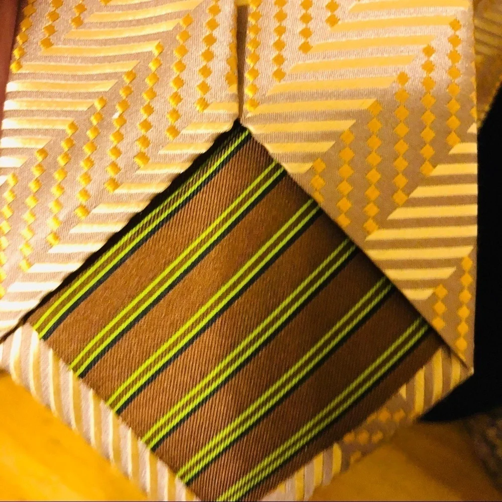 BCBG Attitude Gold Necktie Hand-sewn 100% Silk